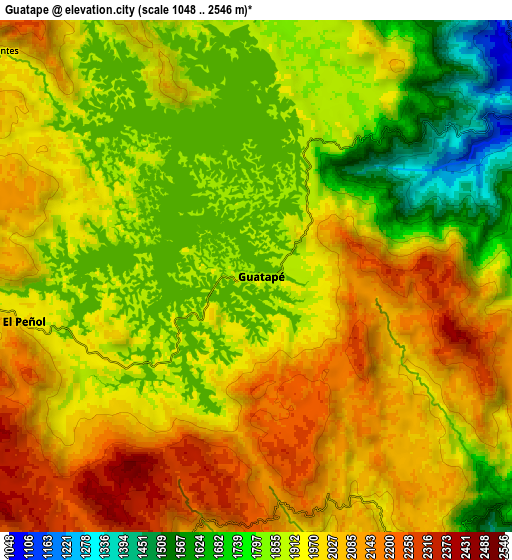 Zoom OUT 2x Guatapé, Colombia elevation map