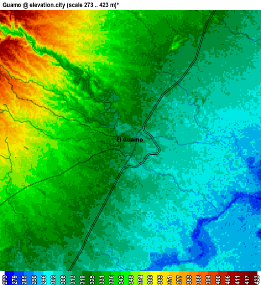 Zoom OUT 2x Guamo, Colombia elevation map