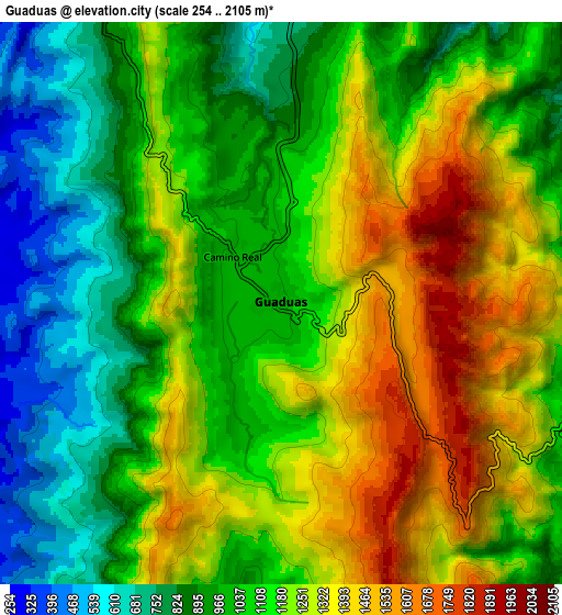 Zoom OUT 2x Guaduas, Colombia elevation map