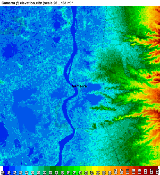 Zoom OUT 2x Gamarra, Colombia elevation map