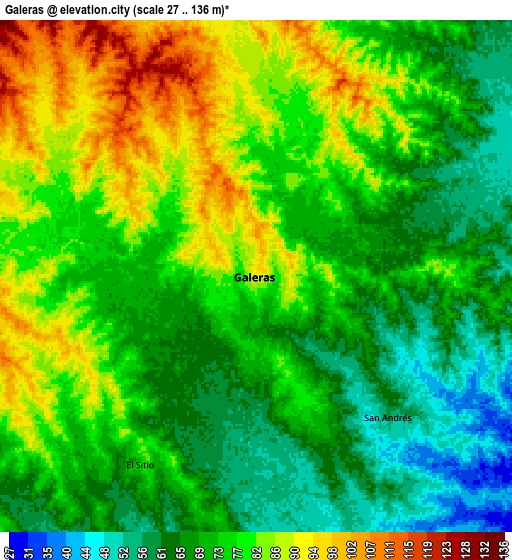 Zoom OUT 2x Galeras, Colombia elevation map