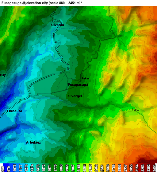 Zoom OUT 2x Fusagasugá, Colombia elevation map