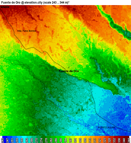 Zoom OUT 2x Fuente de Oro, Colombia elevation map