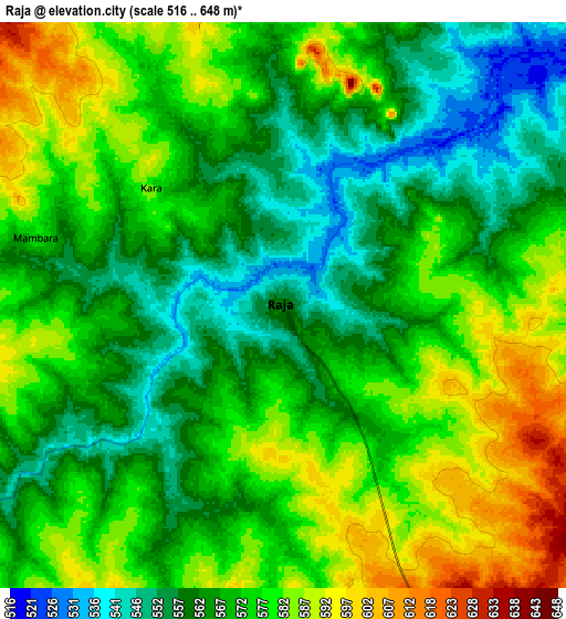 Zoom OUT 2x Raja, South Sudan elevation map