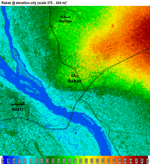 Zoom OUT 2x Rabak, Sudan elevation map
