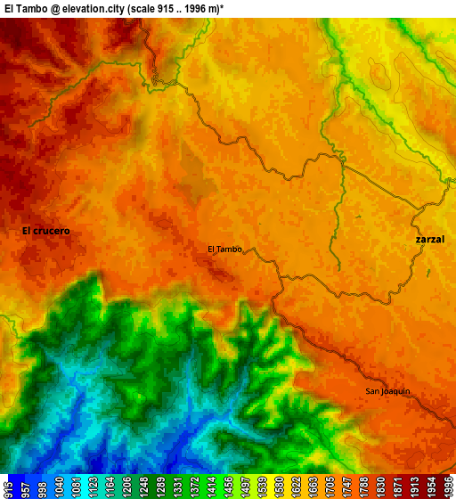 Zoom OUT 2x El Tambo, Colombia elevation map