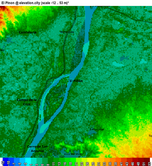 Zoom OUT 2x El Piñón, Colombia elevation map