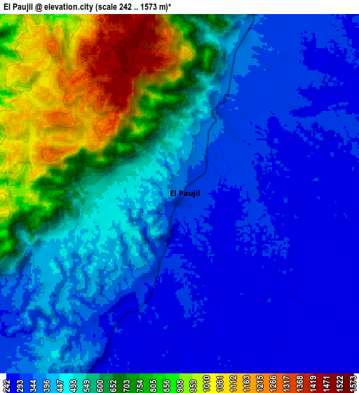 Zoom OUT 2x El Paujíl, Colombia elevation map