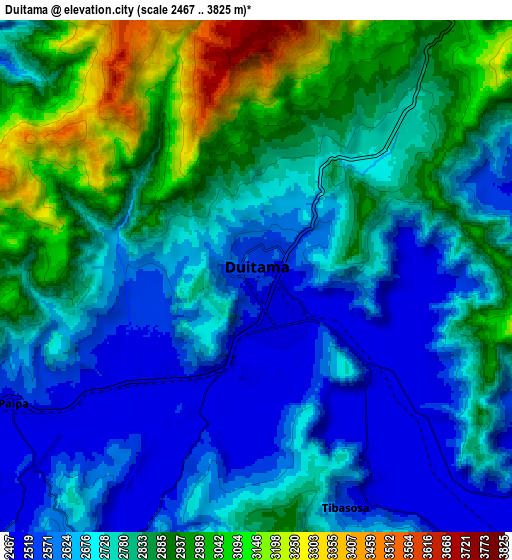 Zoom OUT 2x Duitama, Colombia elevation map