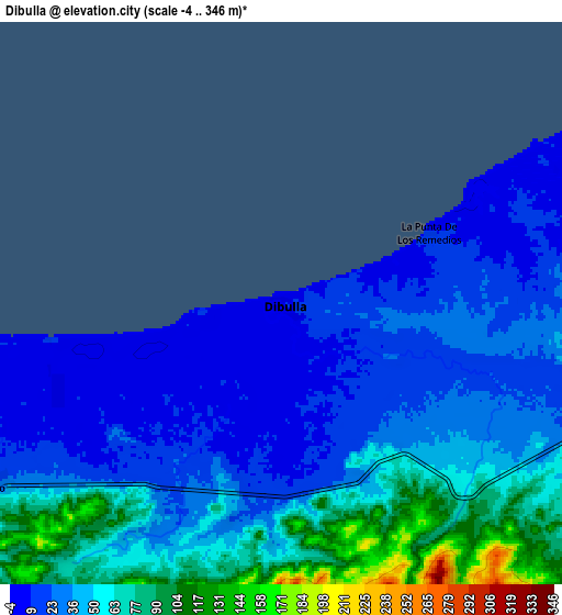 Zoom OUT 2x Dibulla, Colombia elevation map