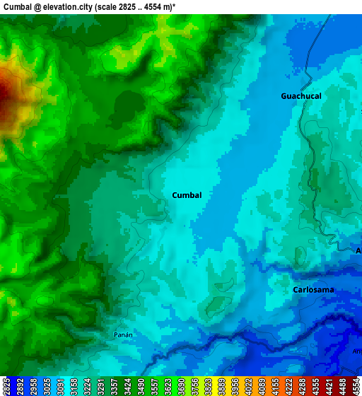 Zoom OUT 2x Cumbal, Colombia elevation map