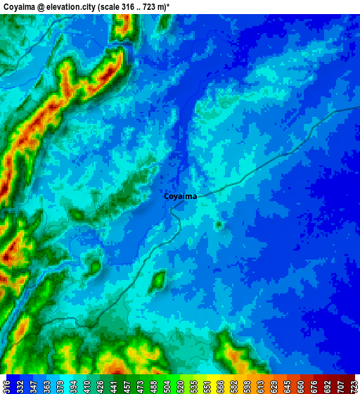 Zoom OUT 2x Coyaima, Colombia elevation map