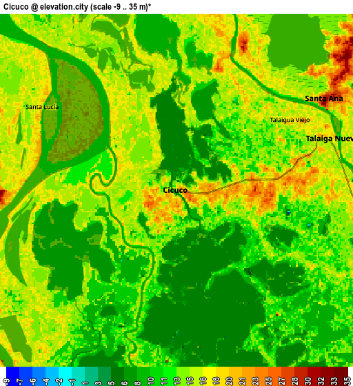 Zoom OUT 2x Cicuco, Colombia elevation map