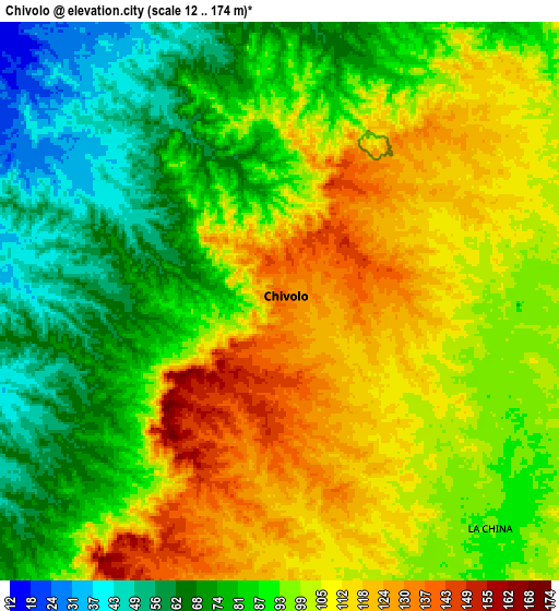 Zoom OUT 2x Chivolo, Colombia elevation map