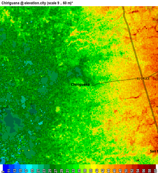 Zoom OUT 2x Chiriguaná, Colombia elevation map