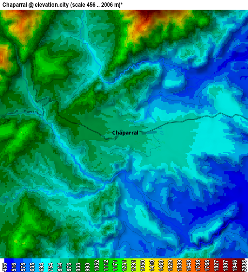 Zoom OUT 2x Chaparral, Colombia elevation map