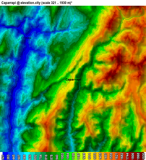 Zoom OUT 2x Caparrapí, Colombia elevation map