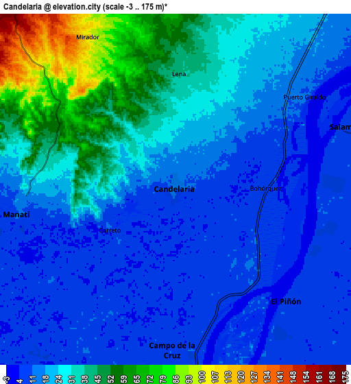 Zoom OUT 2x Candelaria, Colombia elevation map