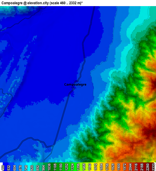 Zoom OUT 2x Campoalegre, Colombia elevation map