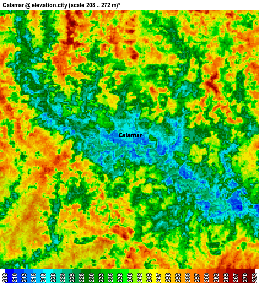 Zoom OUT 2x Calamar, Colombia elevation map