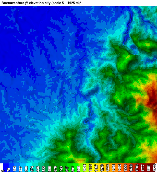 Zoom OUT 2x Buenaventura, Colombia elevation map