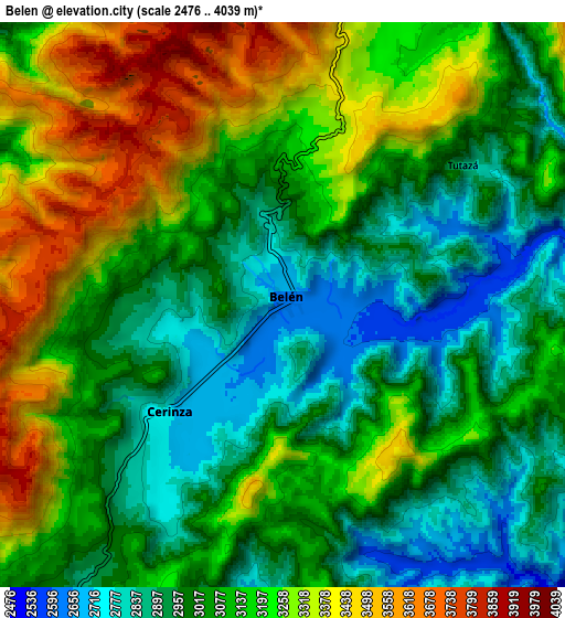 Zoom OUT 2x Belén, Colombia elevation map