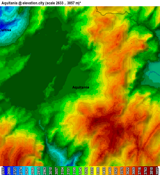 Zoom OUT 2x Aquitania, Colombia elevation map