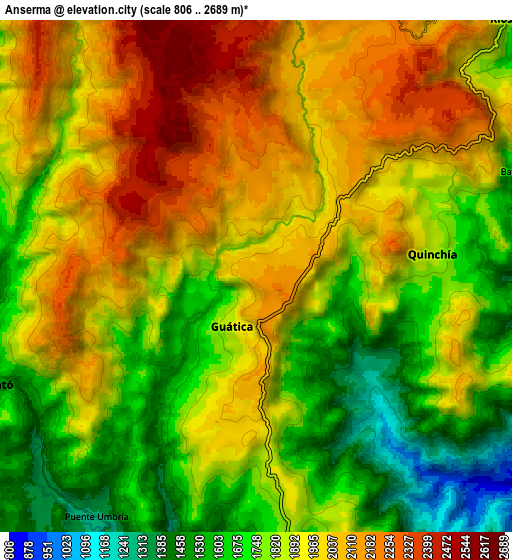 Zoom OUT 2x Anserma, Colombia elevation map