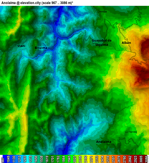 Zoom OUT 2x Anolaima, Colombia elevation map