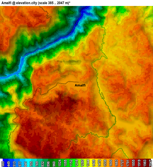 Zoom OUT 2x Amalfi, Colombia elevation map