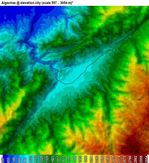 Zoom OUT 2x Algeciras, Colombia elevation map