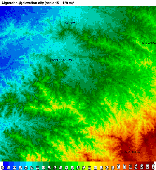 Zoom OUT 2x Algarrobo, Colombia elevation map