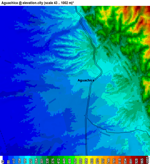 Zoom OUT 2x Aguachica, Colombia elevation map