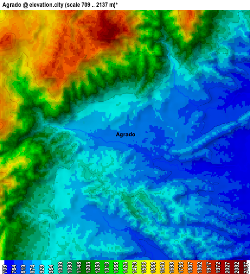 Zoom OUT 2x Agrado, Colombia elevation map