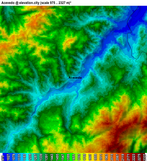 Zoom OUT 2x Acevedo, Colombia elevation map