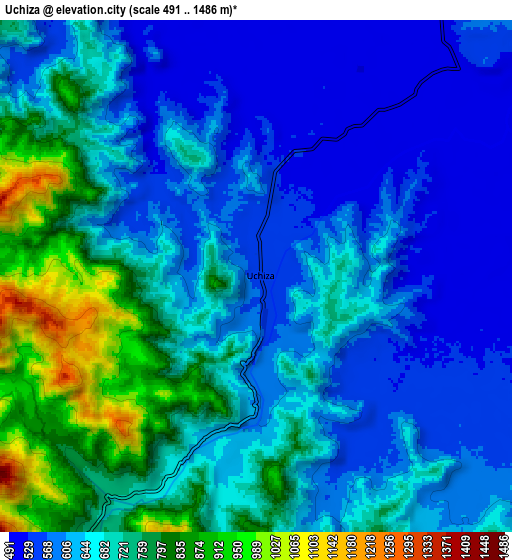 Zoom OUT 2x Uchiza, Peru elevation map