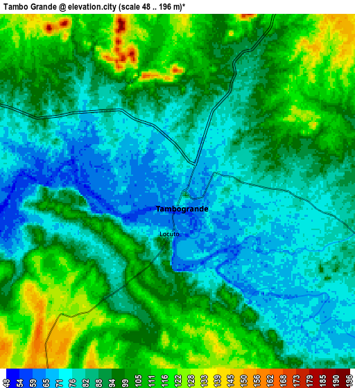 Zoom OUT 2x Tambo Grande, Peru elevation map