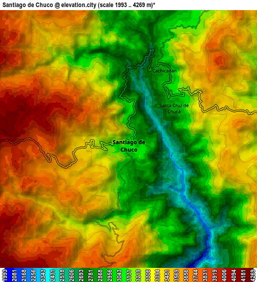 Zoom OUT 2x Santiago de Chuco, Peru elevation map