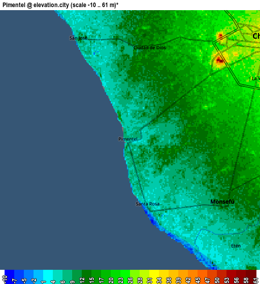 Zoom OUT 2x Pimentel, Peru elevation map