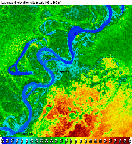 Zoom OUT 2x Lagunas, Peru elevation map