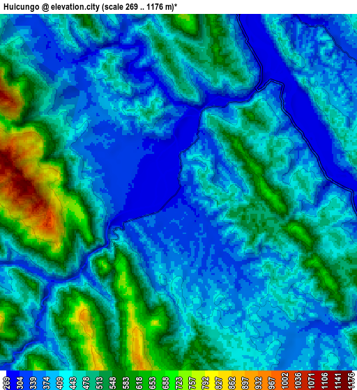 Zoom OUT 2x Huicungo, Peru elevation map