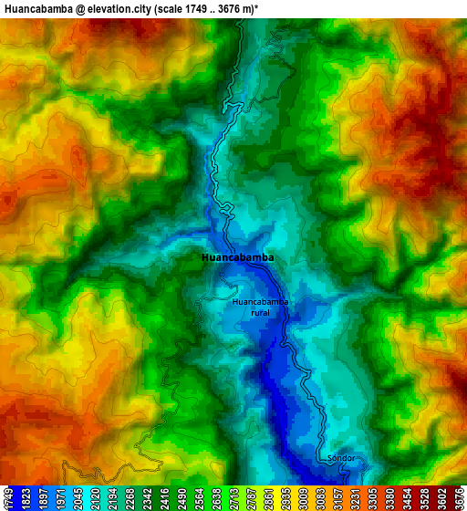 Zoom OUT 2x Huancabamba, Peru elevation map