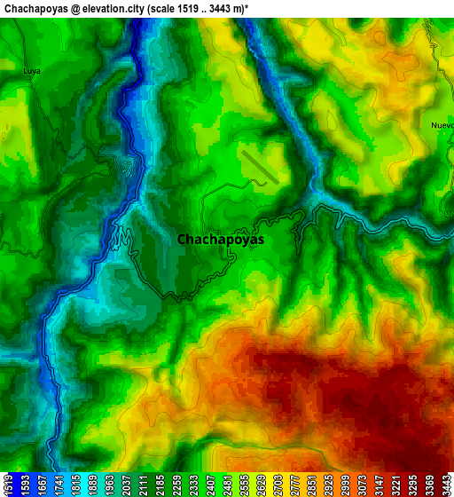 Zoom OUT 2x Chachapoyas, Peru elevation map