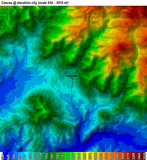 Zoom OUT 2x Cascas, Peru elevation map