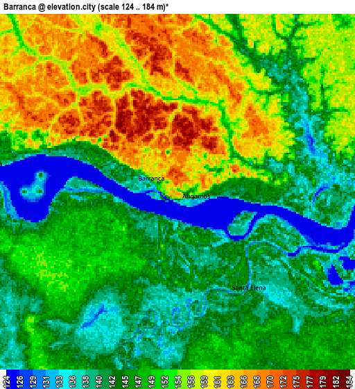 Zoom OUT 2x Barranca, Peru elevation map