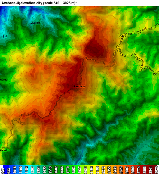 Zoom OUT 2x Ayabaca, Peru elevation map