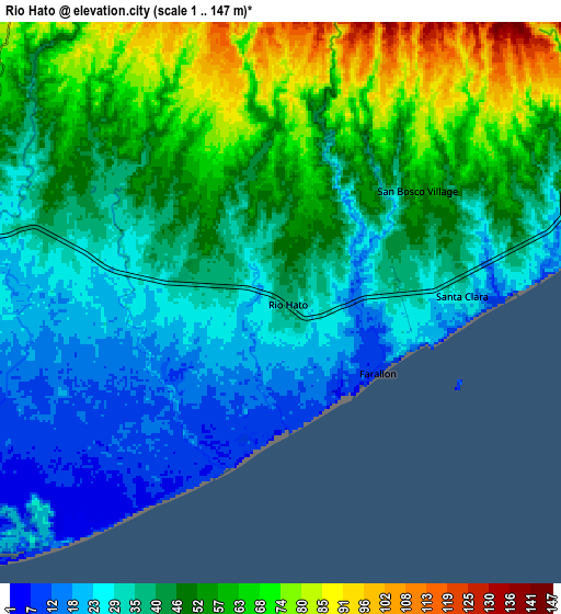 Zoom OUT 2x Río Hato, Panama elevation map