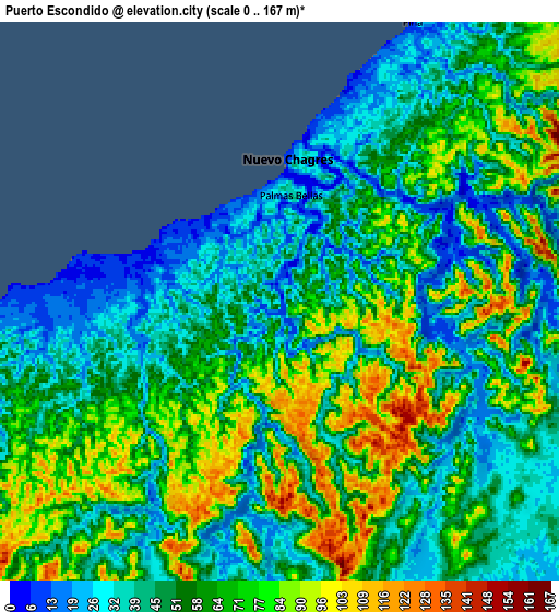 Zoom OUT 2x Puerto Escondido, Panama elevation map