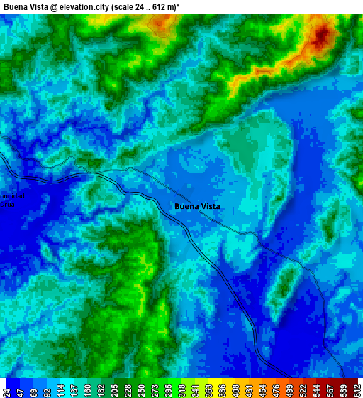 Zoom OUT 2x Buena Vista, Panama elevation map