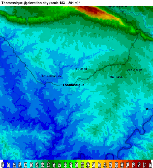 Zoom OUT 2x Thomassique, Haiti elevation map